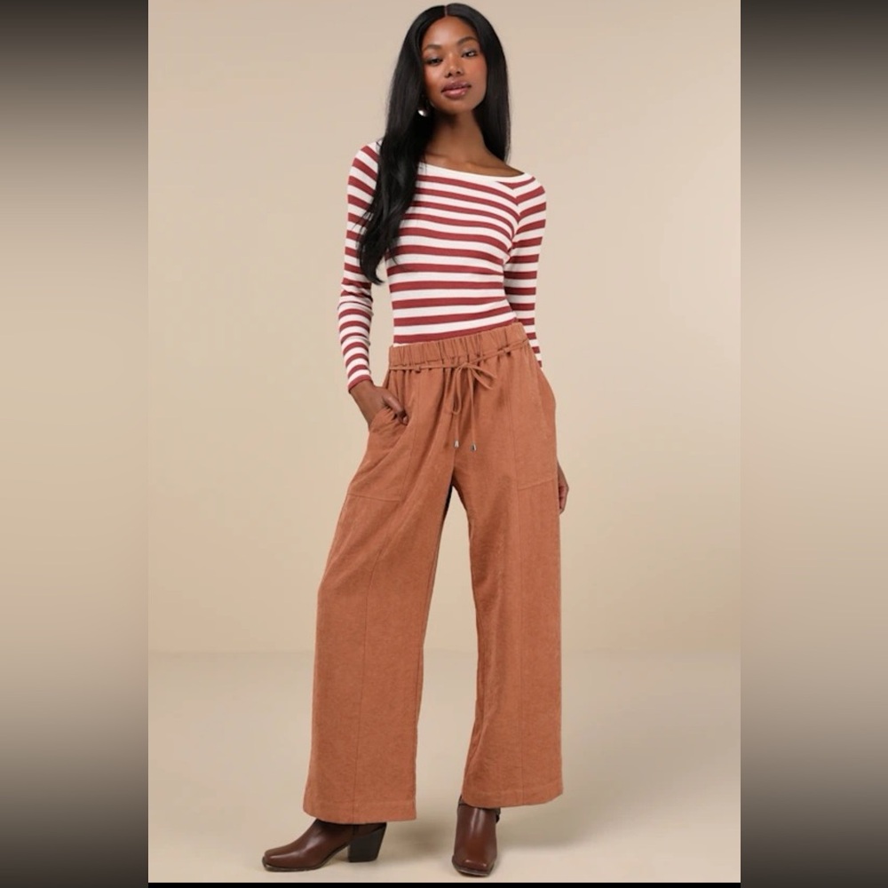 NWT Autumn brown suede high rise pants